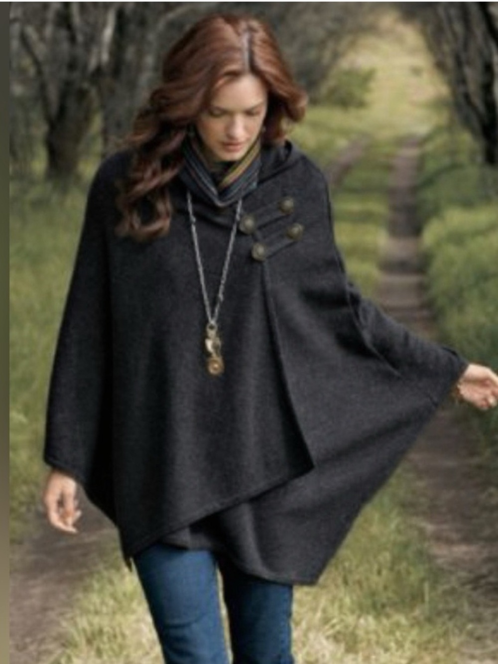 Pendleton 100% Lambs Wool Hooded Cape Size M/L